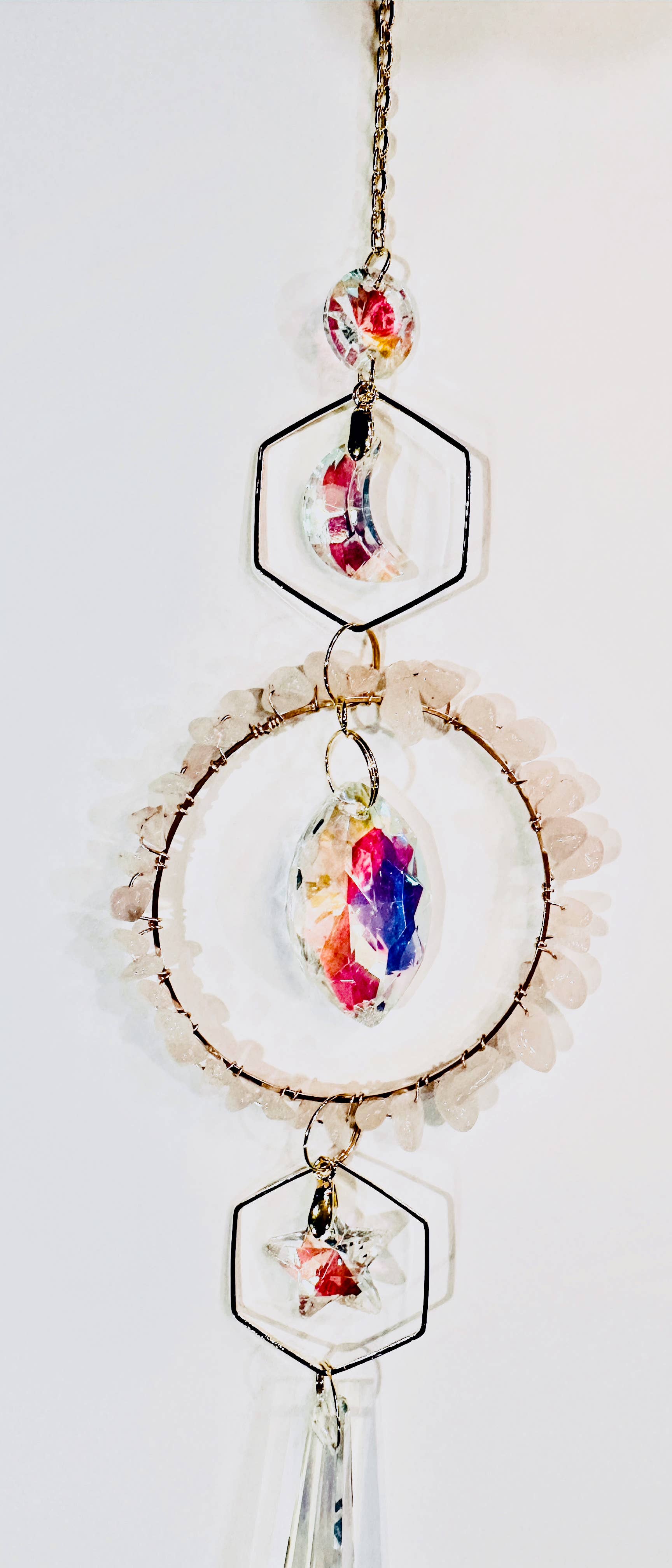Long Amethyst Crystal Suncatcher