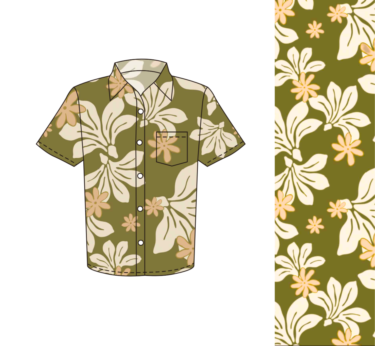 Maverick Button-Up in Naupaka Blossom