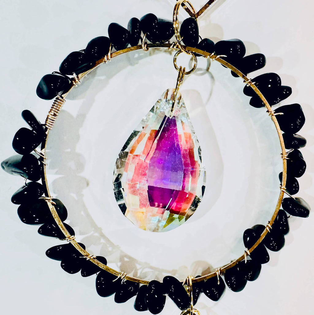 Long Amethyst Crystal Suncatcher