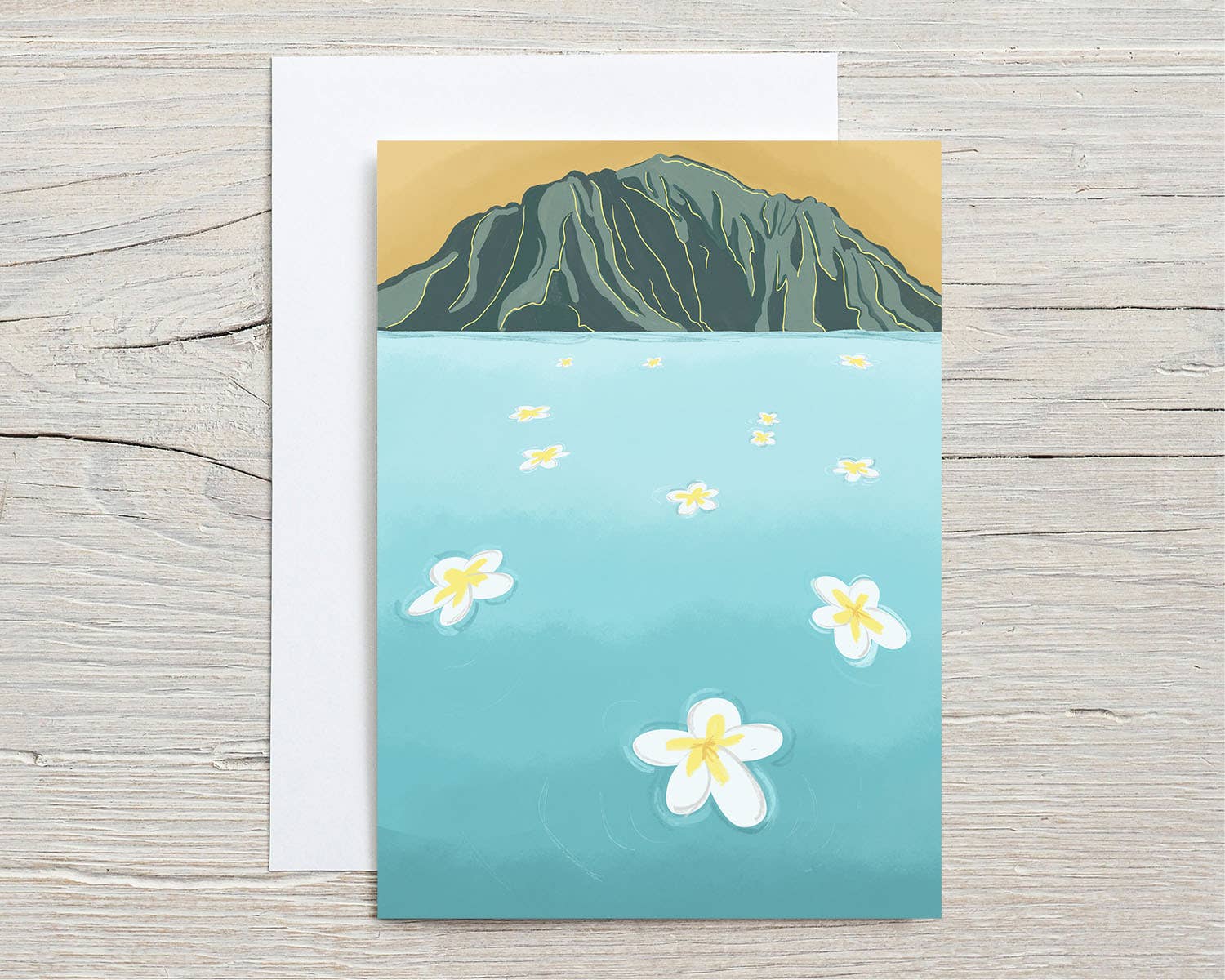 Floating Flowers Greeting Card