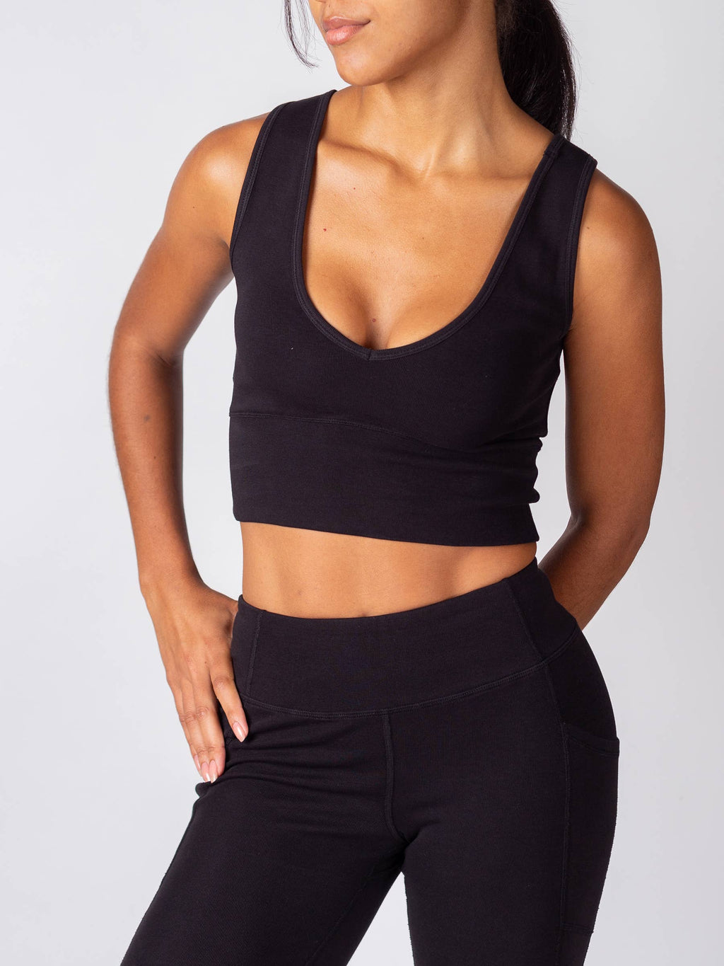 Organic Reversible Activewear Tank | Black
