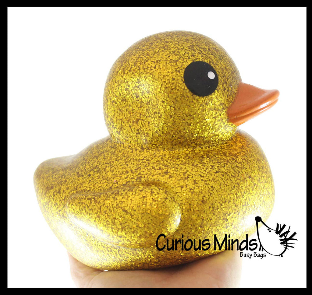 Jumbo Glitter Rubber Ducks - Rubber Ducky Duckies - Cute N