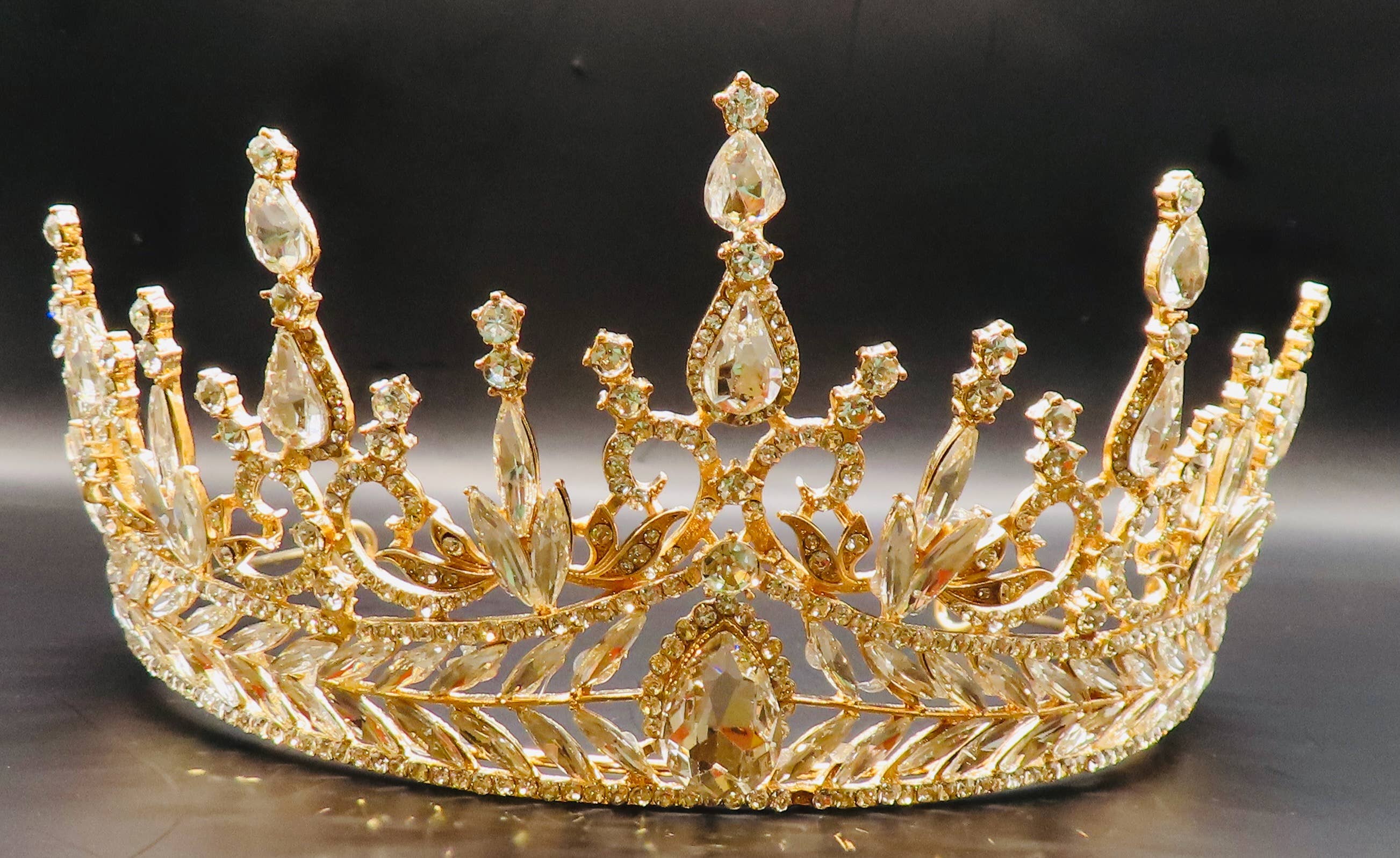 Gold Clear rhinestone Tiara - style 79