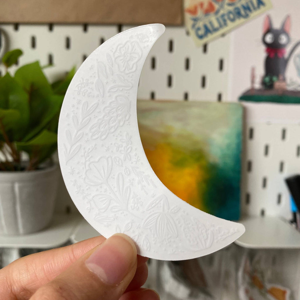 Clear Floral Moon Sticker