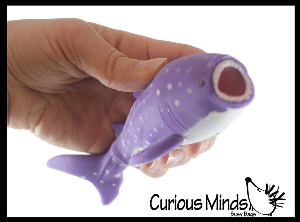 1Purple Spotted Sand Filled Squishy Shark - Moldable Sensor