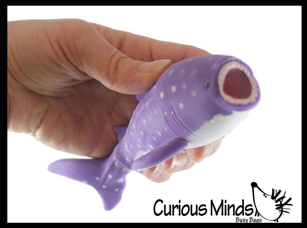 1Purple Spotted Sand Filled Squishy Shark - Moldable Sensor
