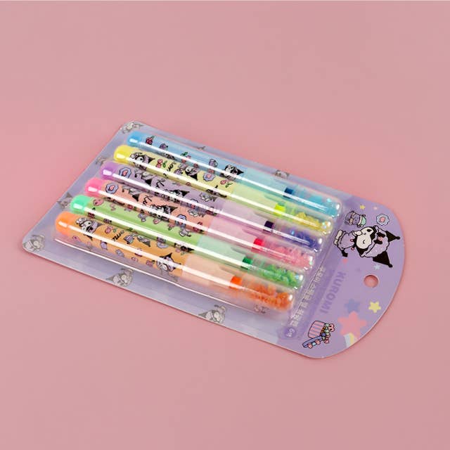 Sanrio Highlighter with Spangle Cap 6PCS set