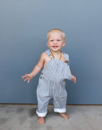 Of One Sea - Kid's Denim Overalls in Pinstripe