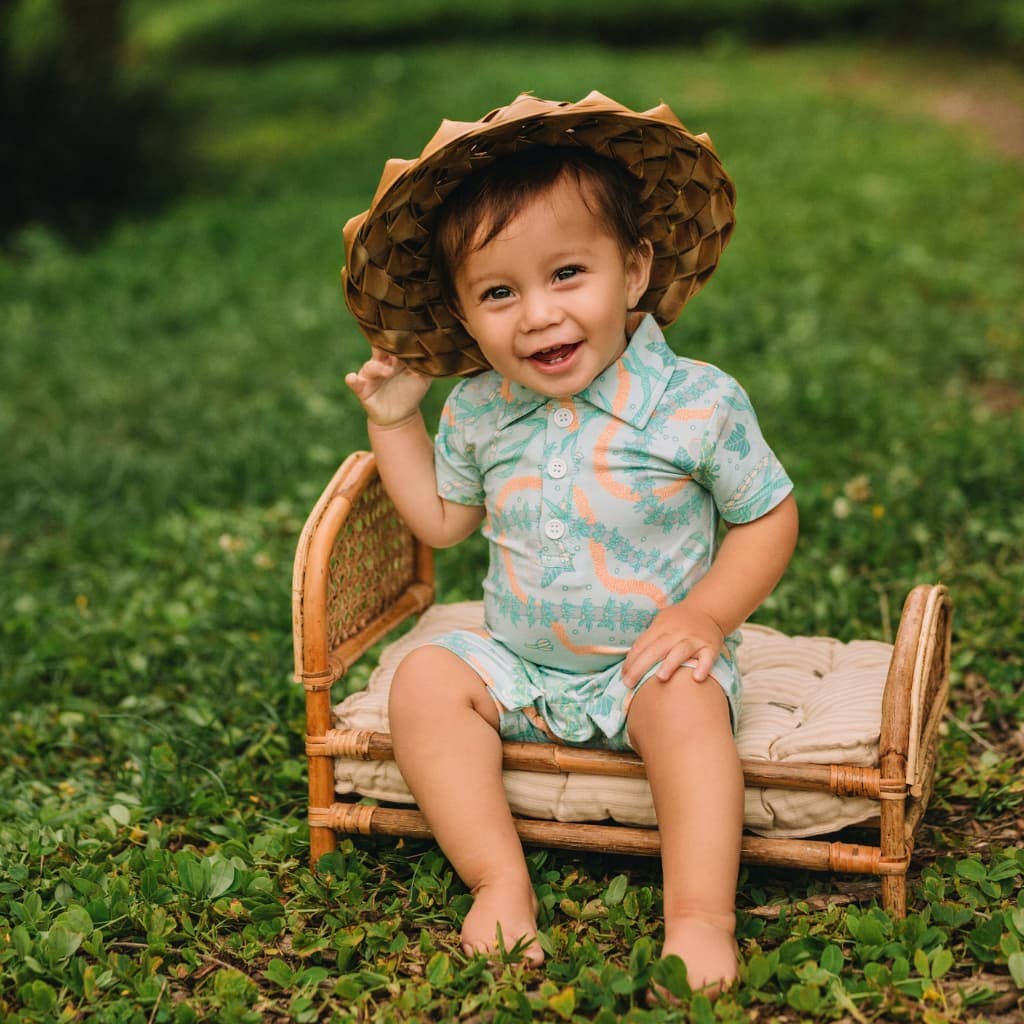 Lei Stand Bamboo Polo Romper