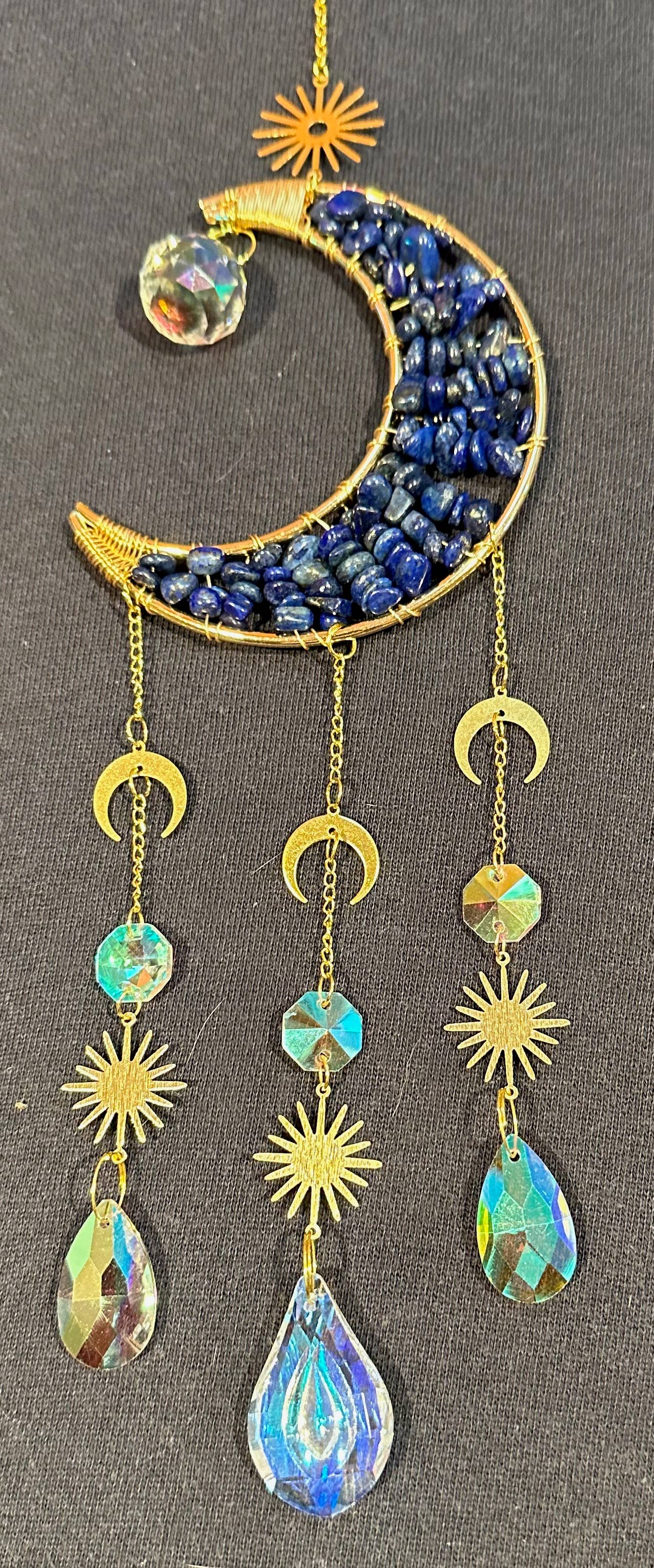 Suncatchers - Crescent Moon with Stones