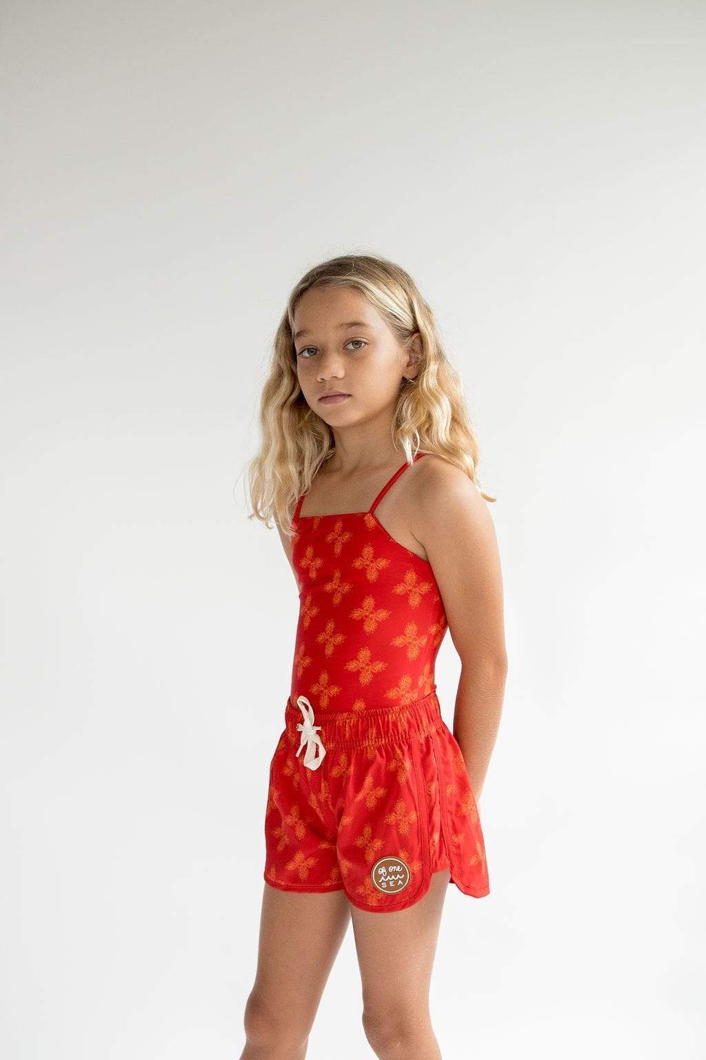 Kid’s Boardie Watershorts - Breadfruit Bandana