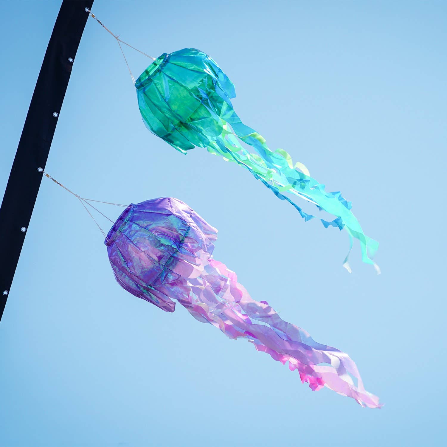 40-inch Teal Iridescent Jellyfish 3D Windsock