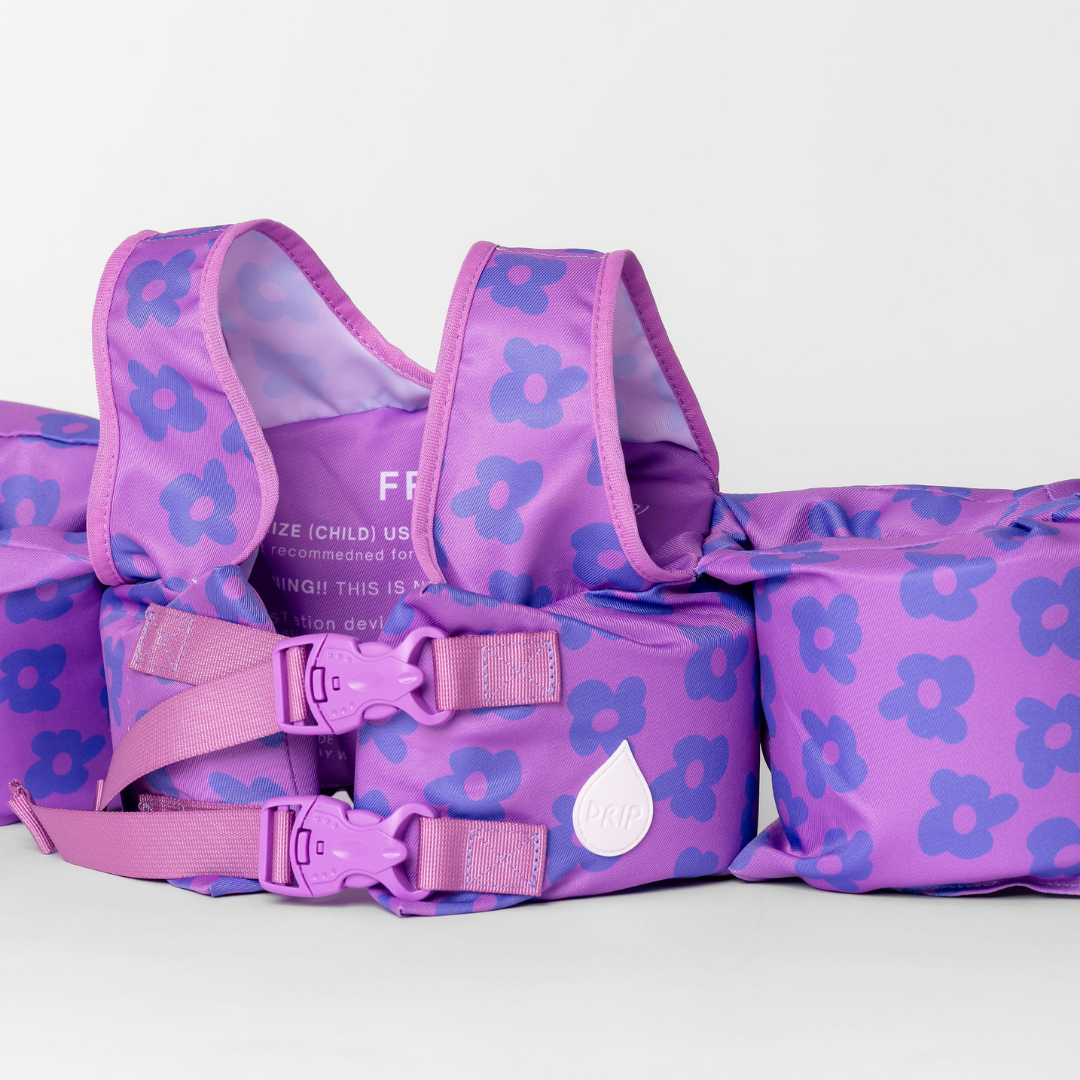 Purple Flower Power Floatie Vest