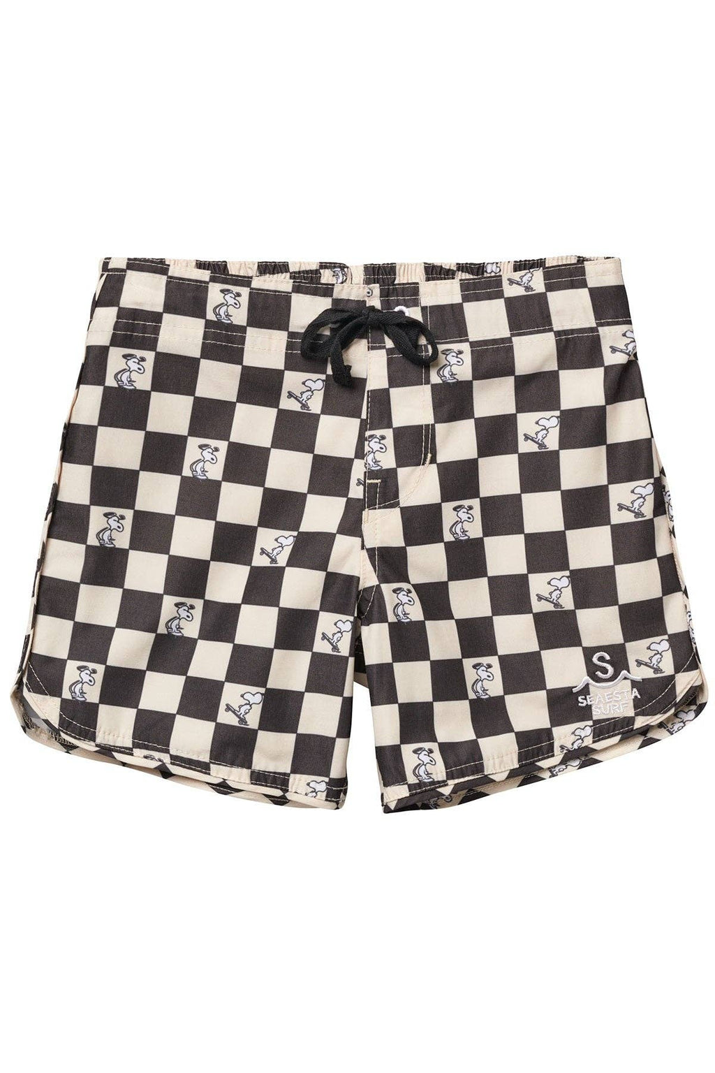 Peanuts® Black White Checkerboard Boardshorts / Strand