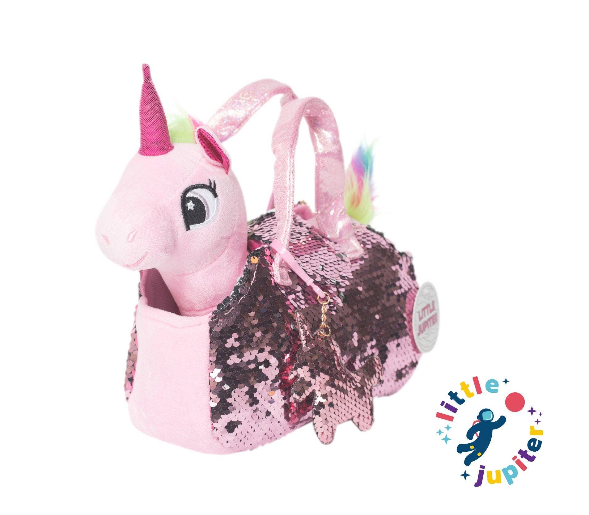 Pet Plush Set with Bag - Pink Unicorn