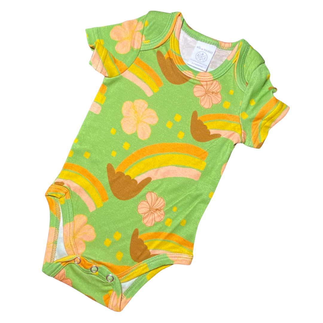Classic Onesie Green Shaka Rainbow