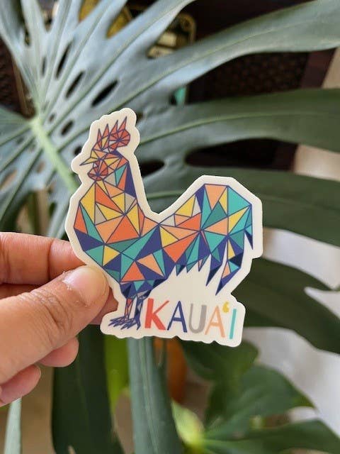 Kauai Rooster Art Sticker
