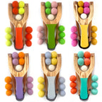 Pop Color Wooden Slingshots w/ Glitter Ball