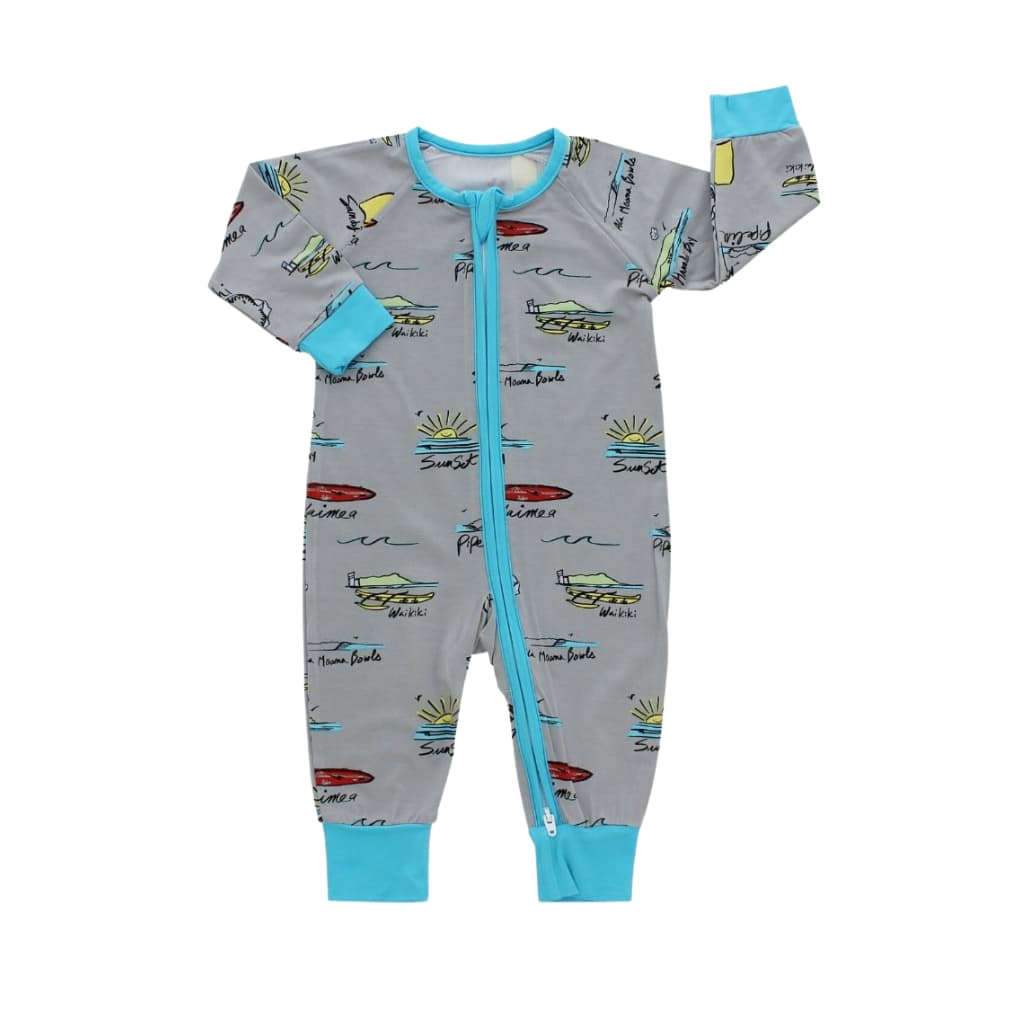 Coco Moon - Surf Report Baby Bamboo Coverall