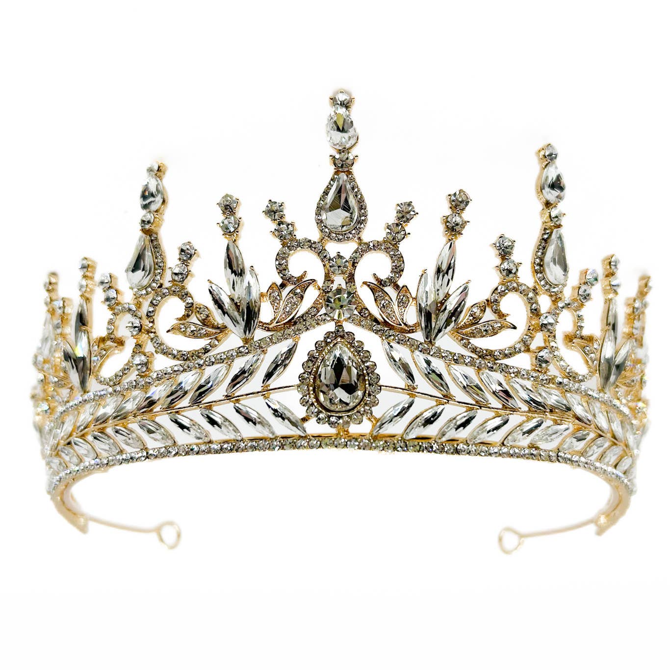 Gold Clear rhinestone Tiara - style 79