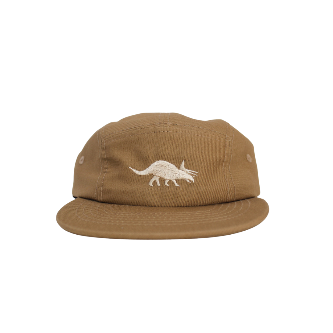 Triceratops Cotton Five-Panel Hat in Khaki