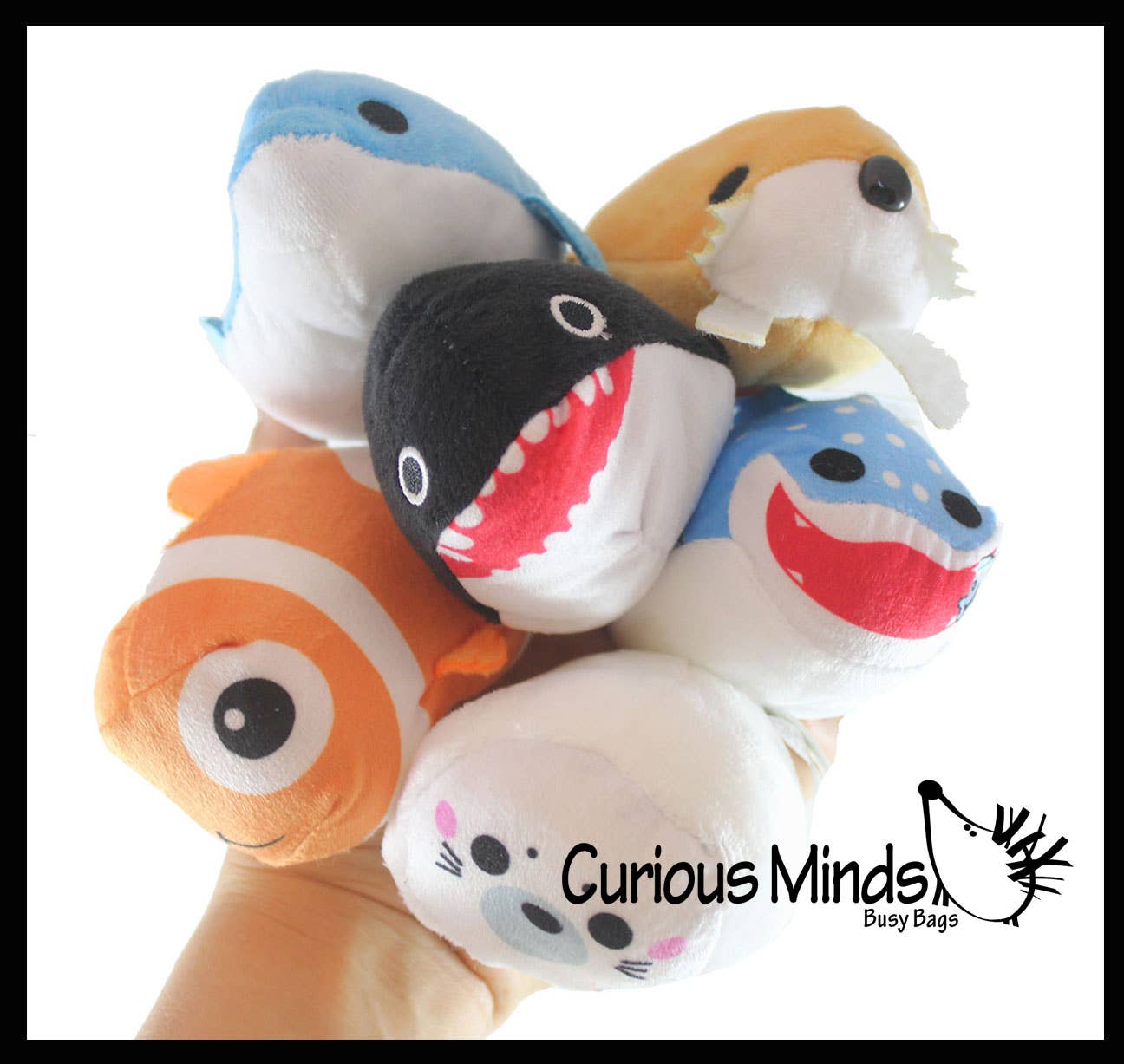 Mini Ocean Animal Small Plush Stuffed Animals - Shark, Dol