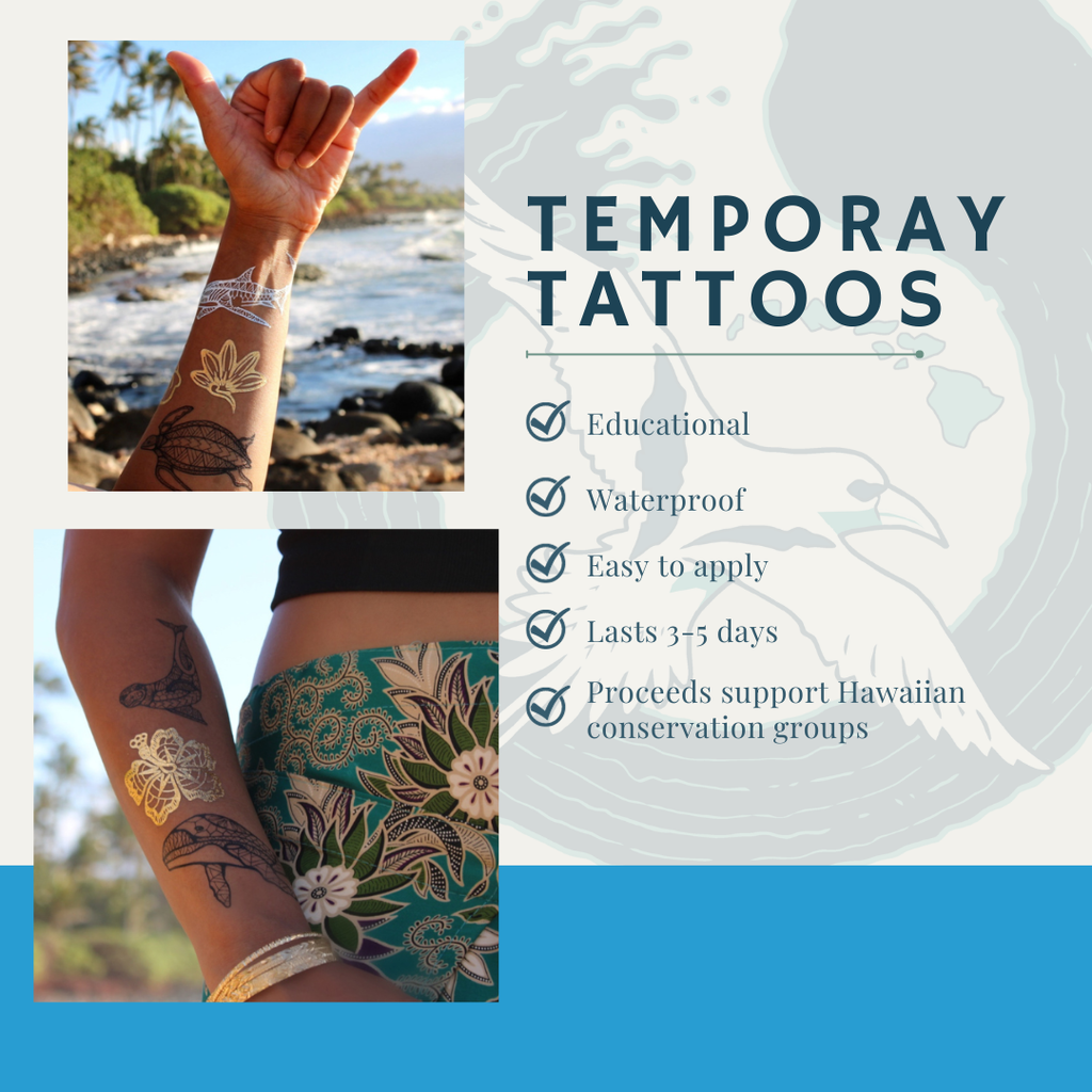 Flowers of Hawai'i Temporary Tattoos - (Gold Metallic)