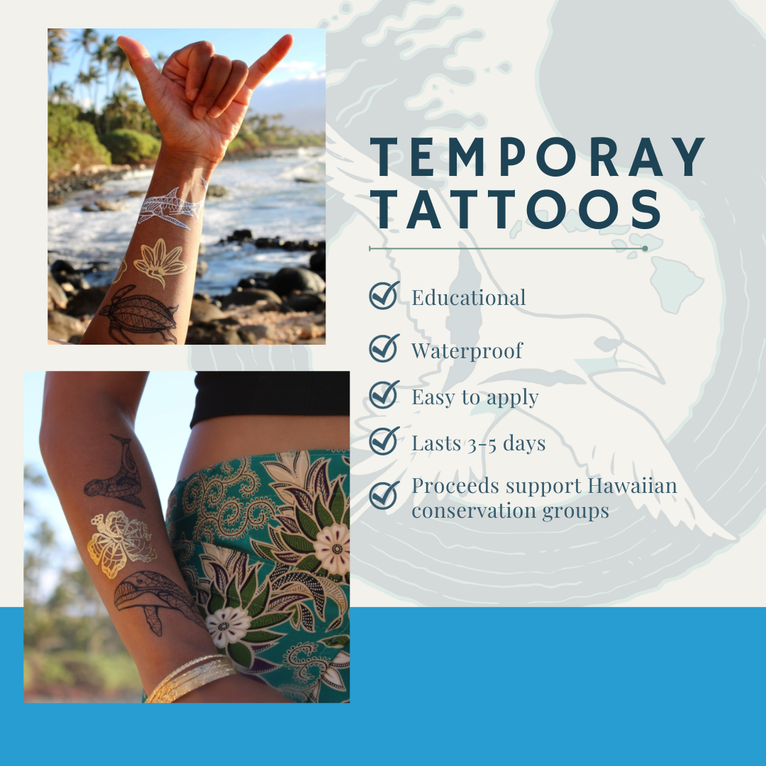 Flowers of Hawai'i Temporary Tattoos - (Gold Metallic)
