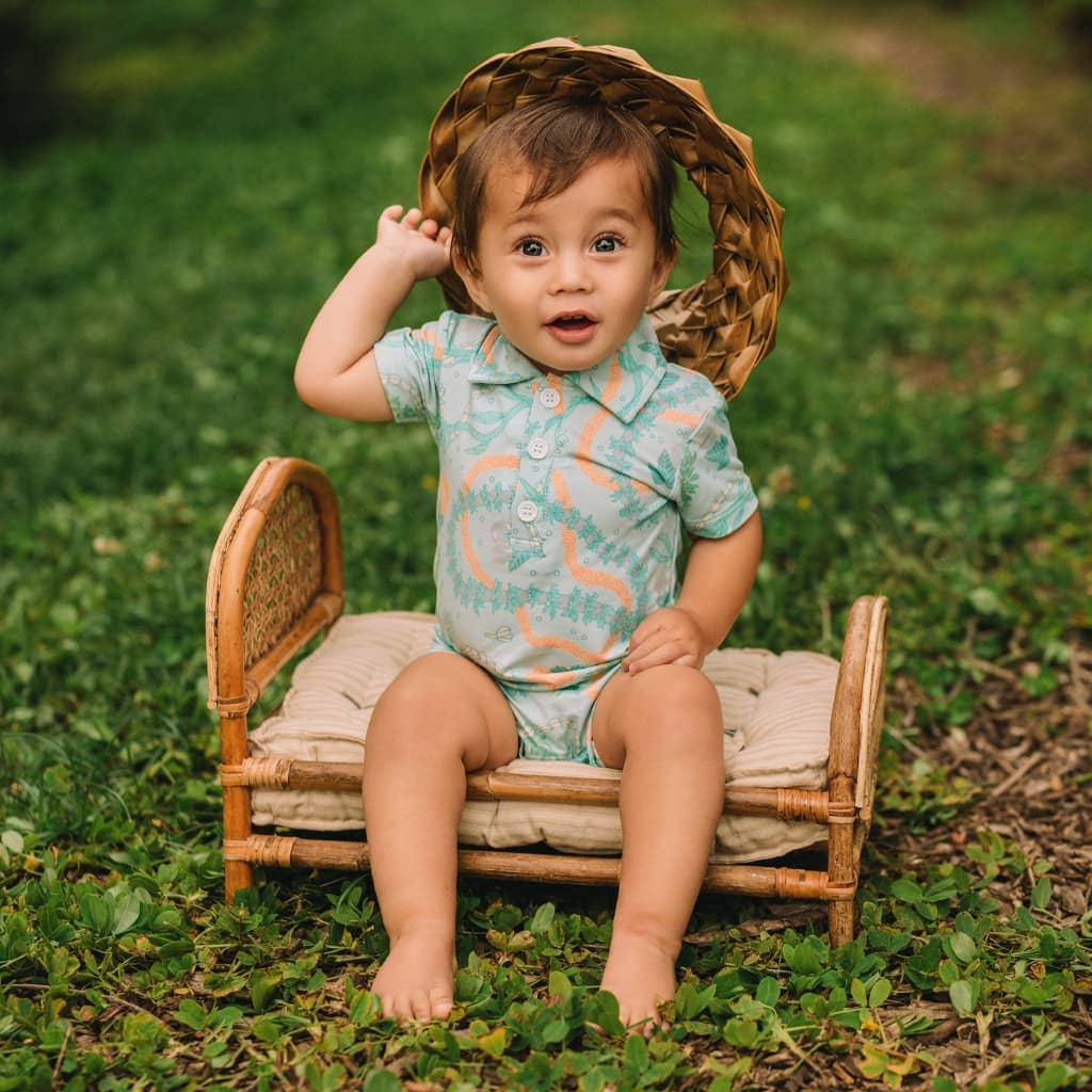 Lei Stand Bamboo Polo Romper
