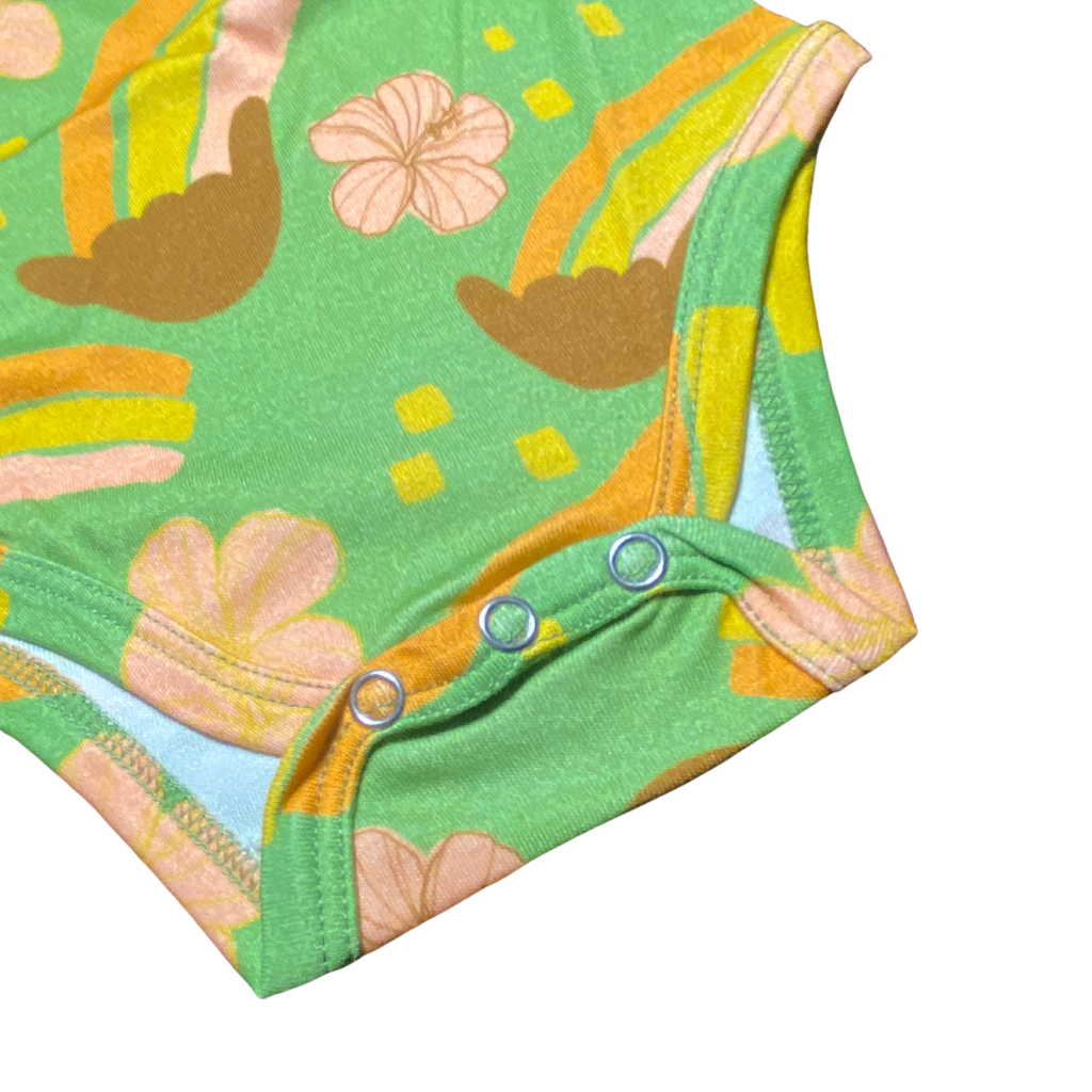 Classic Onesie Green Shaka Rainbow