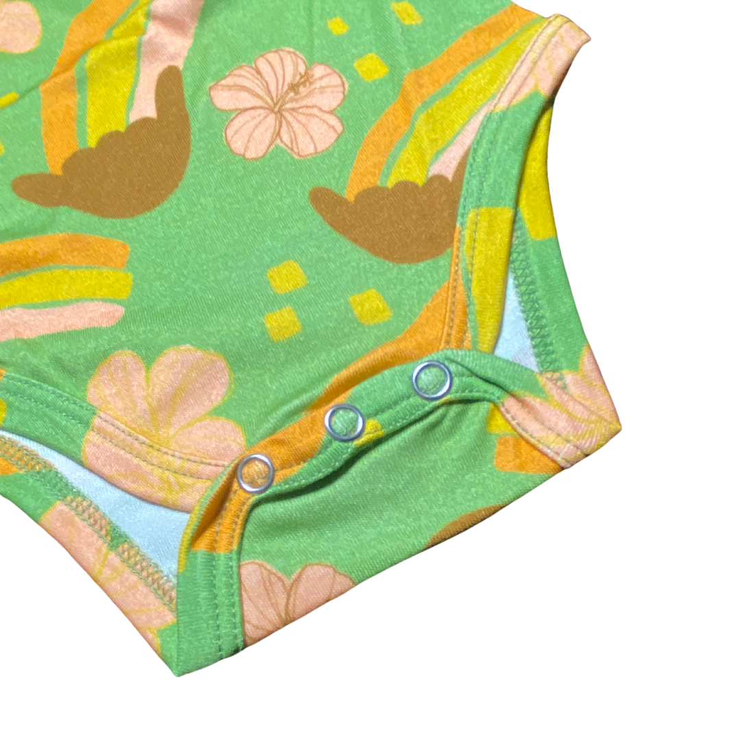 Classic Onesie Green Shaka Rainbow