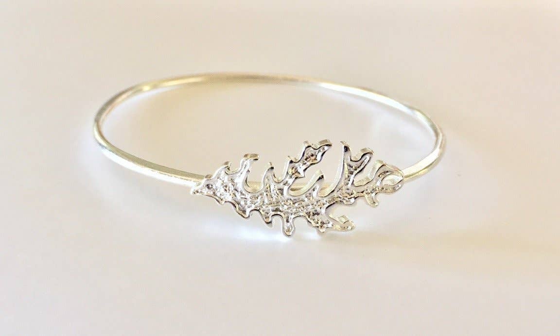Coral Gold or Silver Bangle