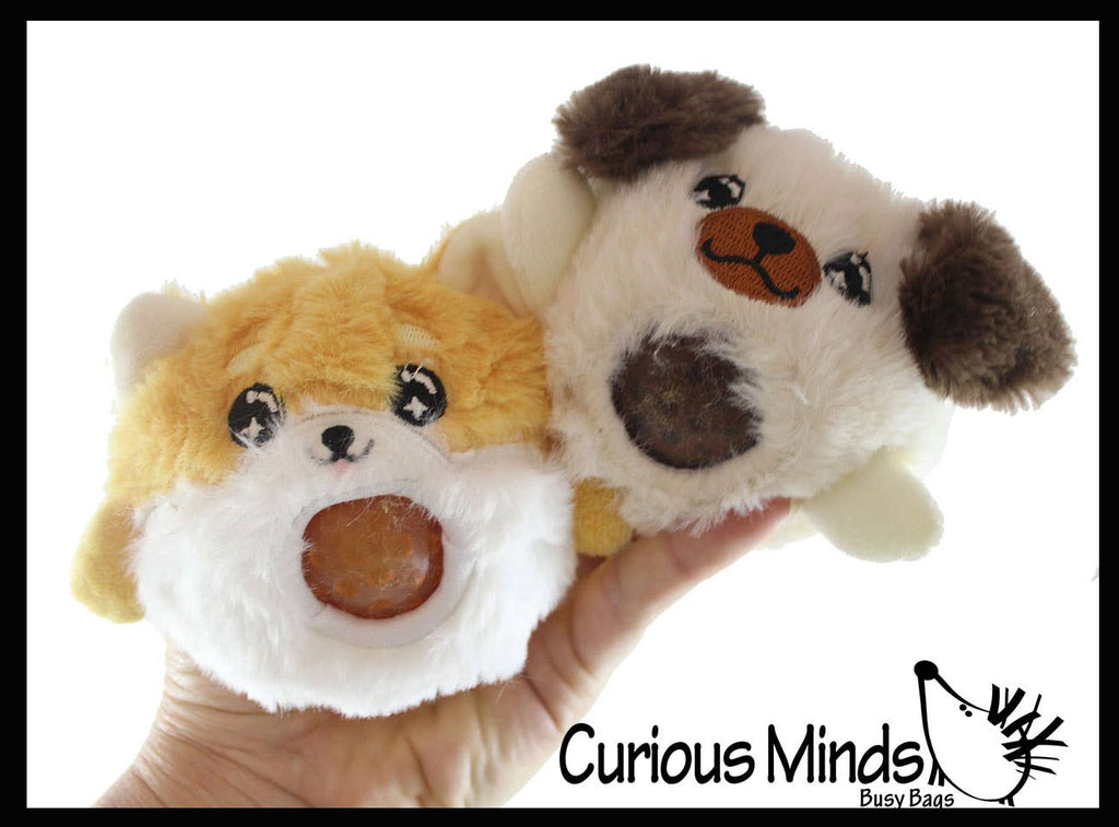 Plush Dog Animal Water Bead Filled Squeeze Stress Balls -