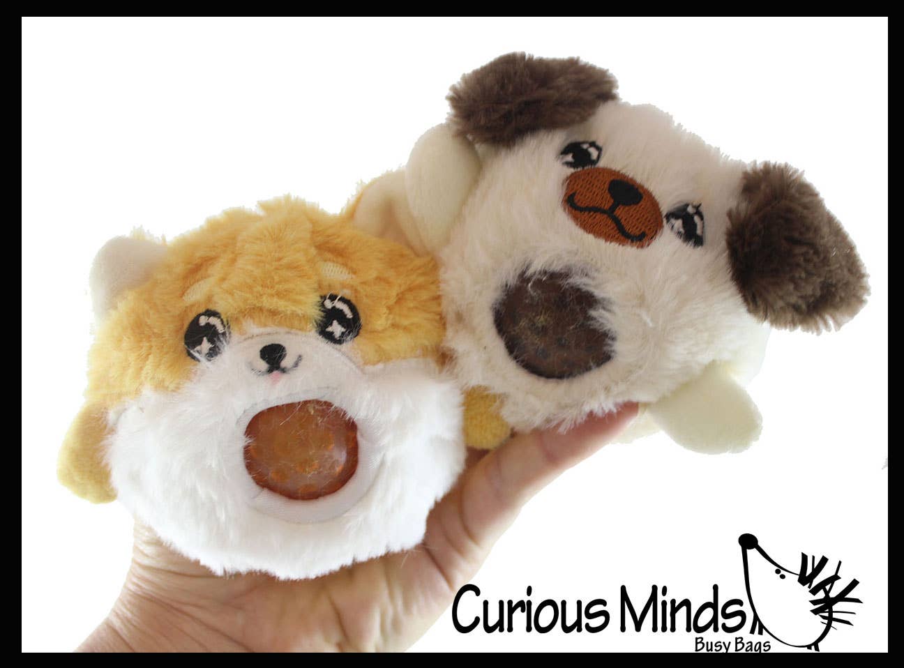 Plush Dog Animal Water Bead Filled Squeeze Stress Balls -