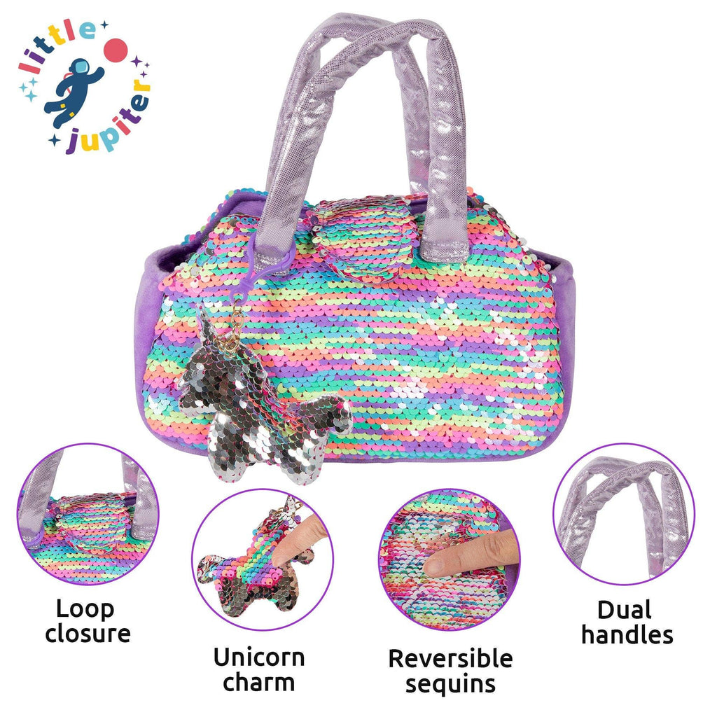 Pet Plush Set with Bag - Purple Unicorn