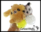 Plush Dog Animal Water Bead Filled Squeeze Stress Balls -