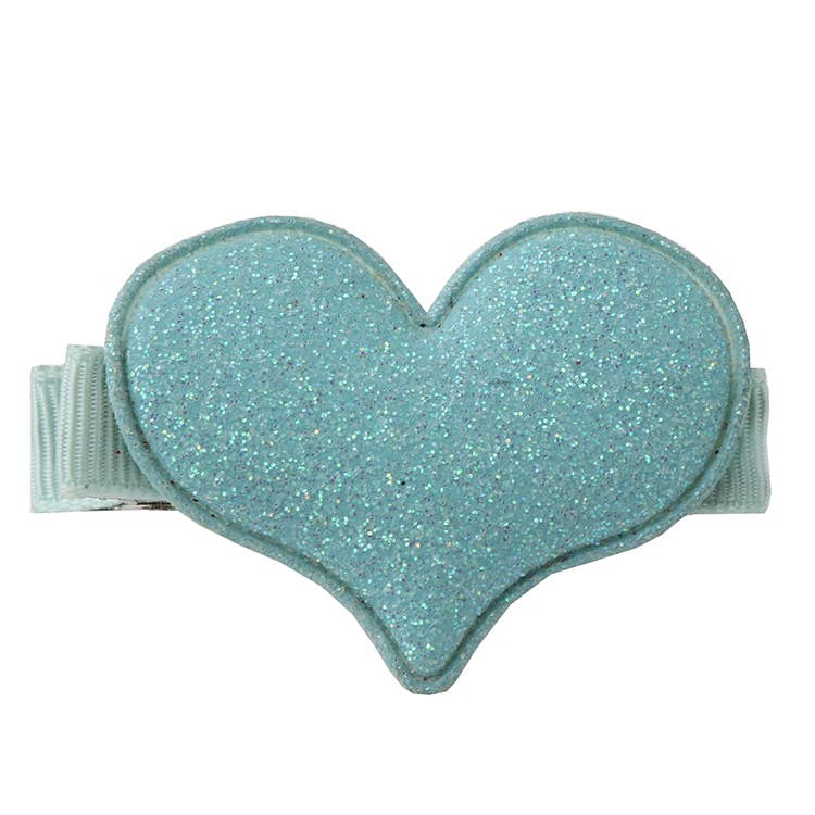 Sparkle Heart Hair Clips