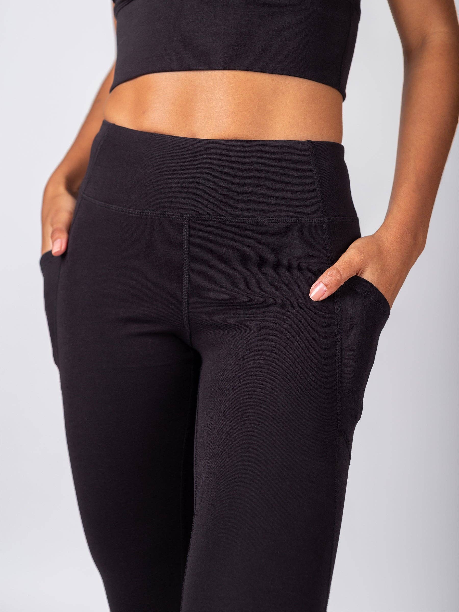 Organic Crop/Petite Leggings | Black