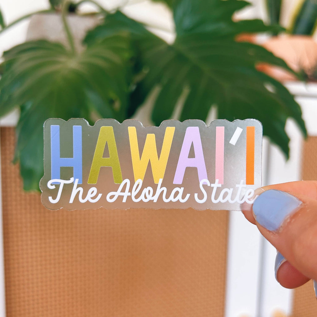 Hawaii "The Aloha State" Clear Sticker