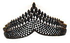 Gold Black rhinestone Tiara - style 2