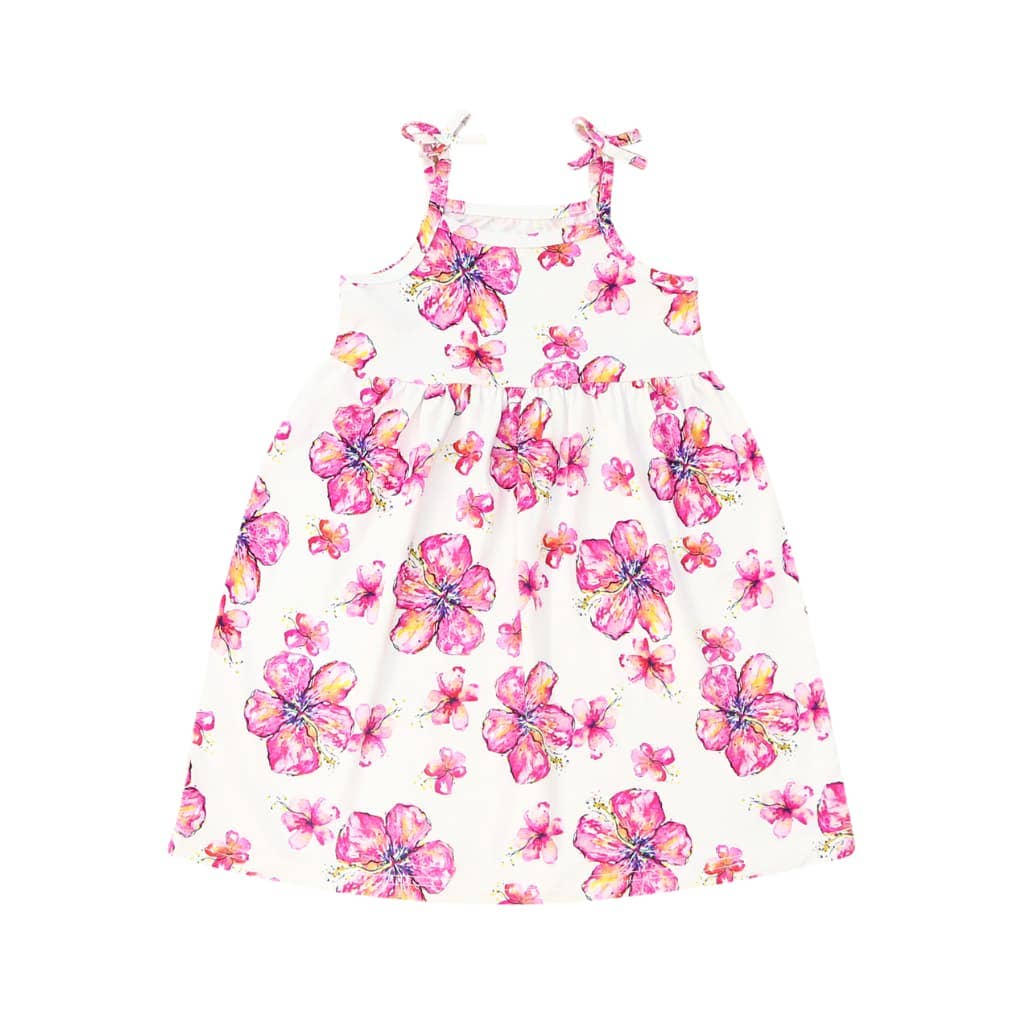 Hibiscus Kiss Bamboo Spaghetti Strap Dress