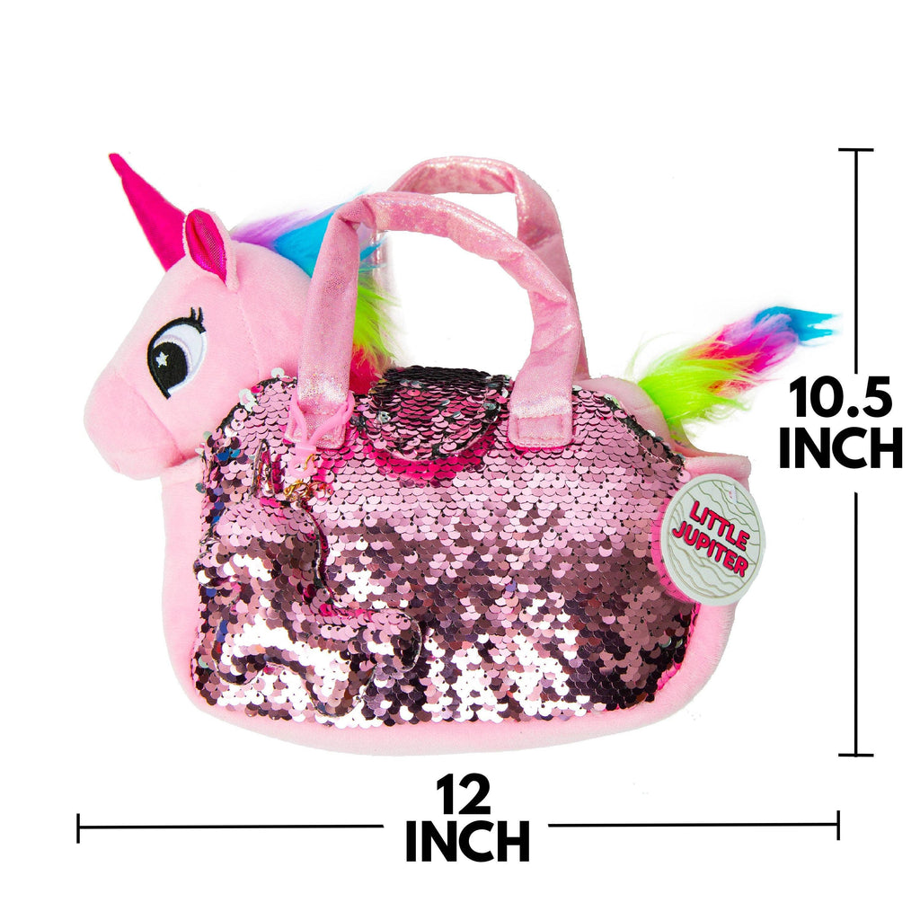 Pet Plush Set with Bag - Pink Unicorn