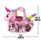 Pet Plush Set with Bag - Pink Unicorn