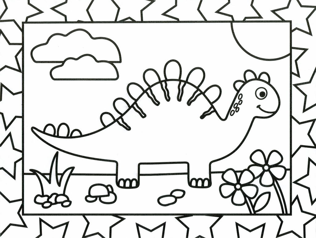 Stained Glass Coloring: Dinosaurs