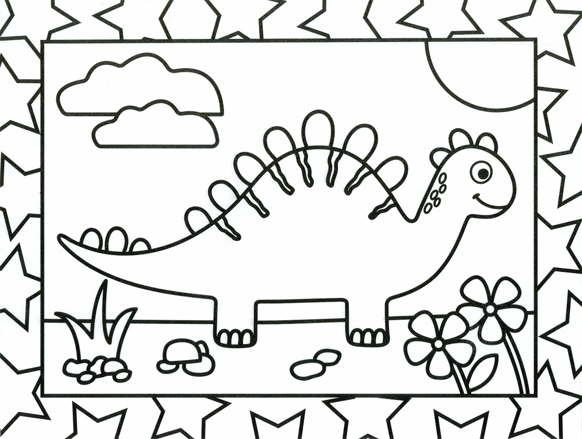 Stained Glass Coloring: Dinosaurs
