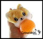 Plush Dog Animal Water Bead Filled Squeeze Stress Balls -
