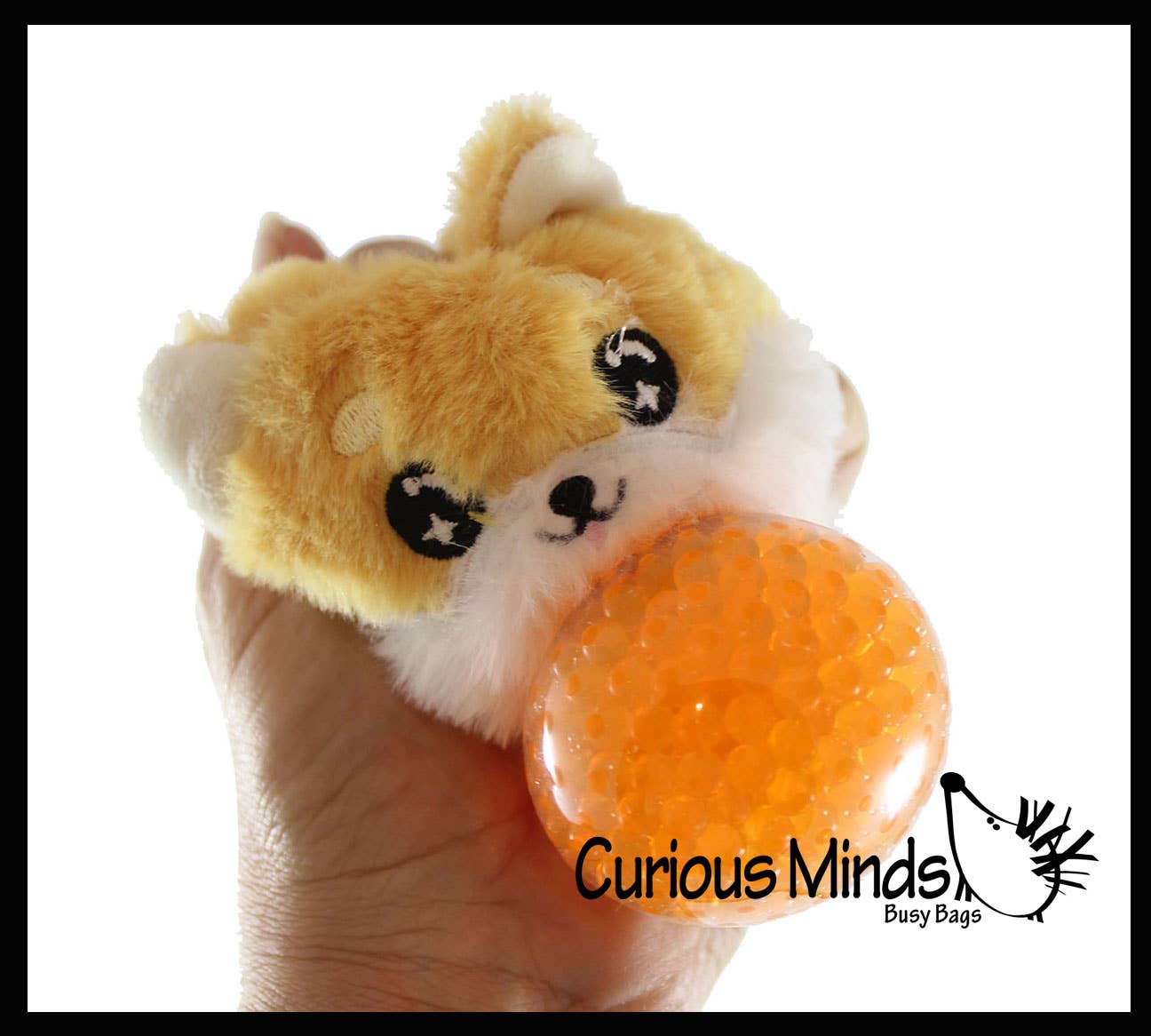 Plush Dog Animal Water Bead Filled Squeeze Stress Balls -