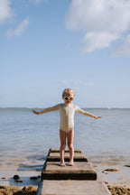 ava + oliver - Girls Rashguard Onesie | Honeydew
