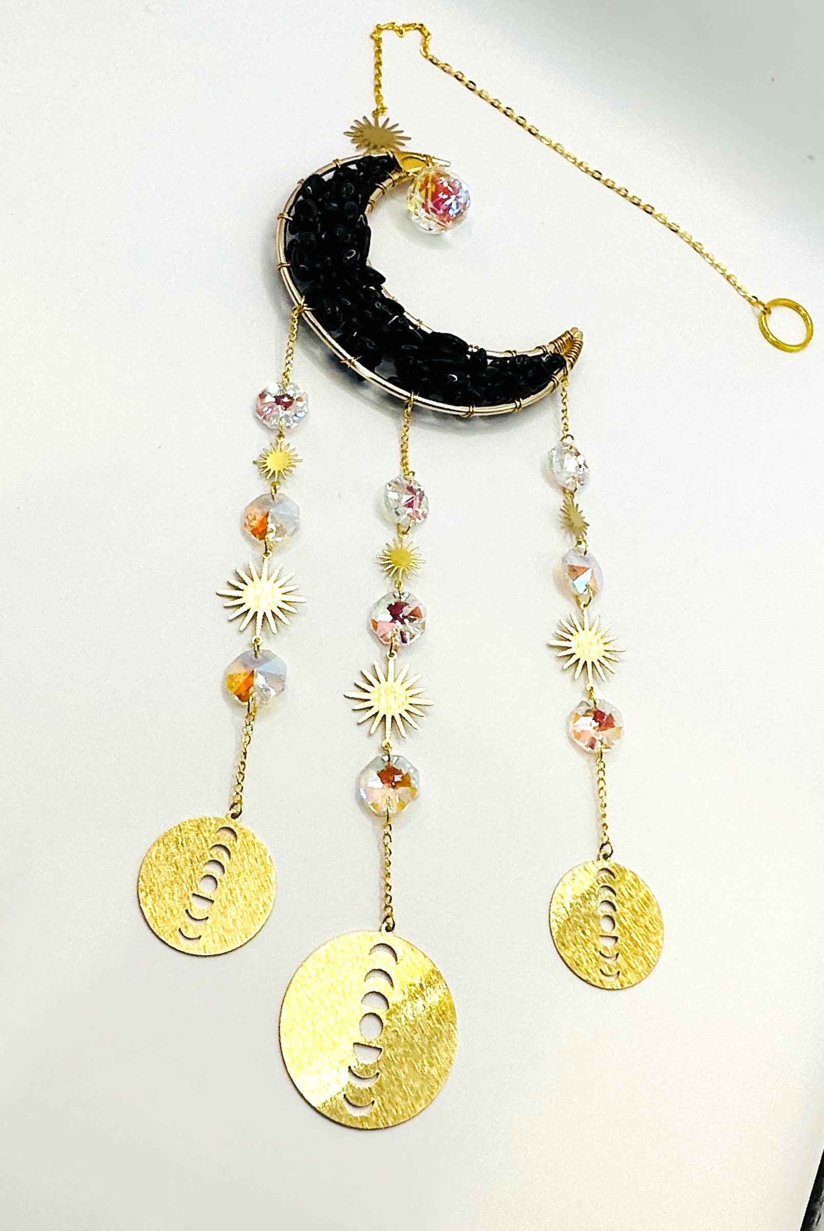 Suncatchers - Crescent Moon with Stones