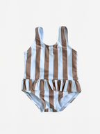 Sienna Stripe Ruffle Skirted One Piece Swimsuit